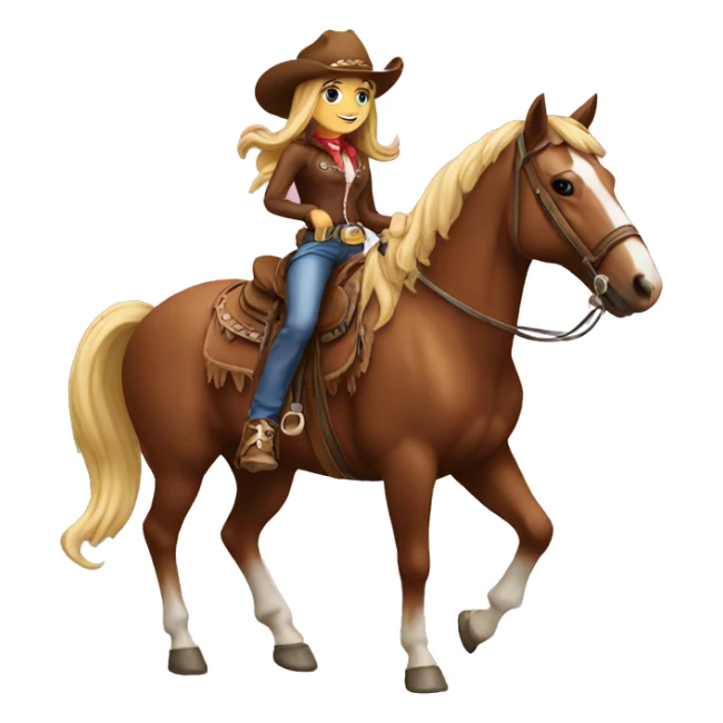 Cowgirl on horse sticker