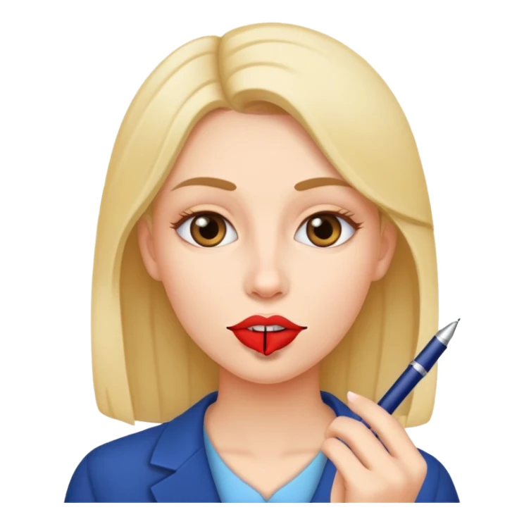 Pen is in woman mouth sticker