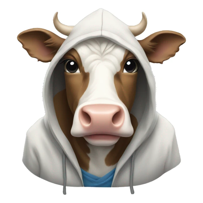 Cow wearing a hoodie  sticker