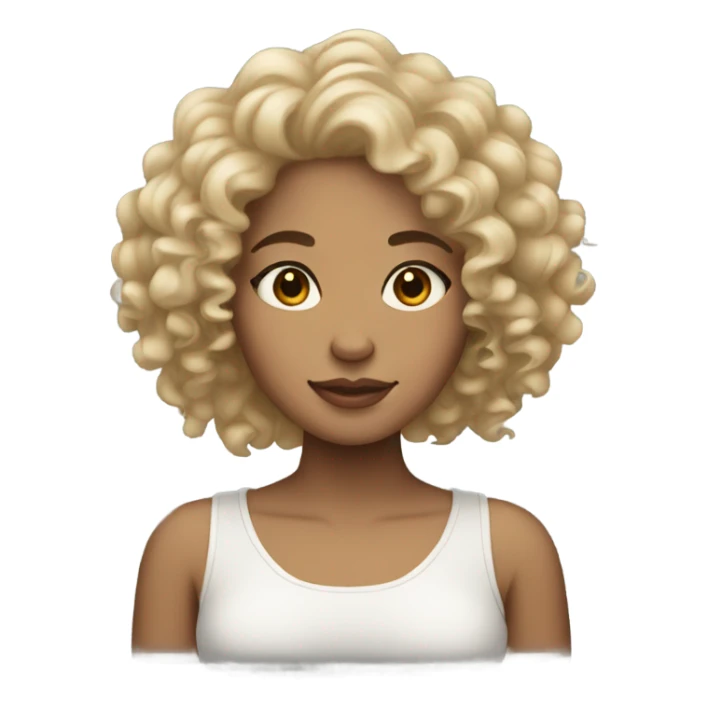 light skin girl with curly hair  sticker