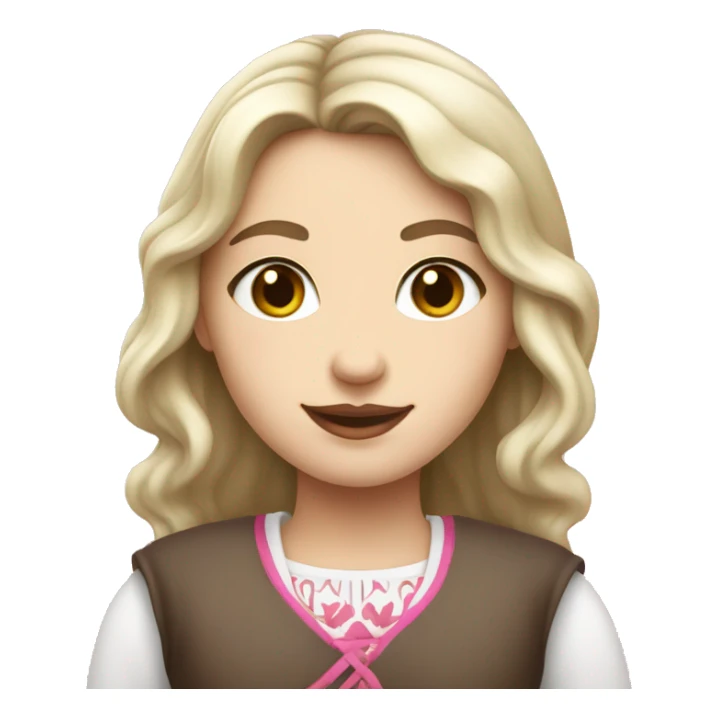 smiling slavic girl with white skin and pink lips sticker