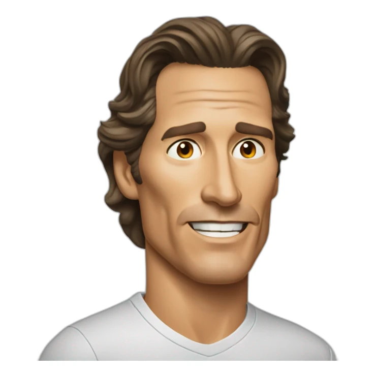 matthew mcconaughey cartoon wearing shirt sticker