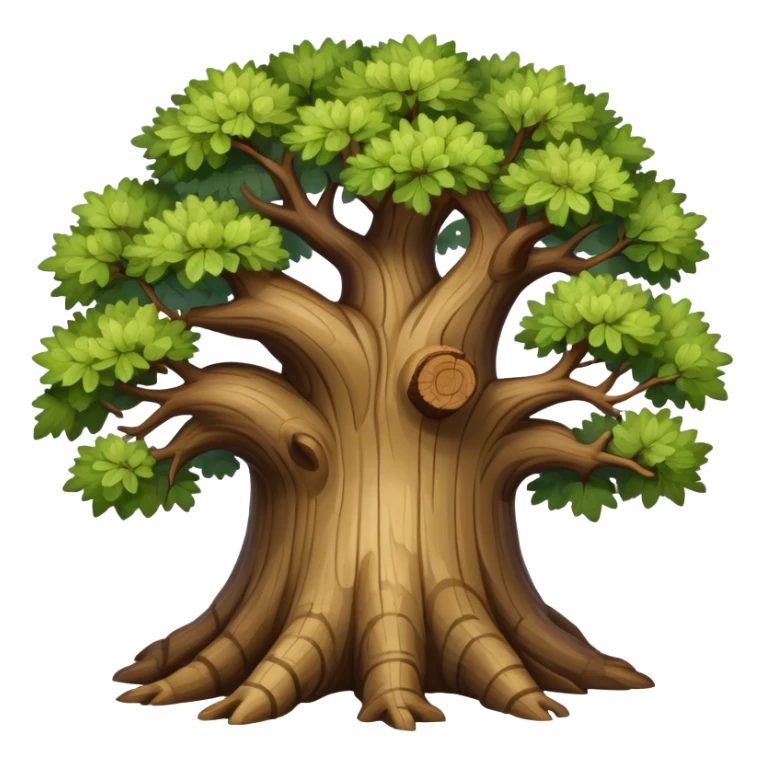 realistic oak tree with detailed bark and branches sticker