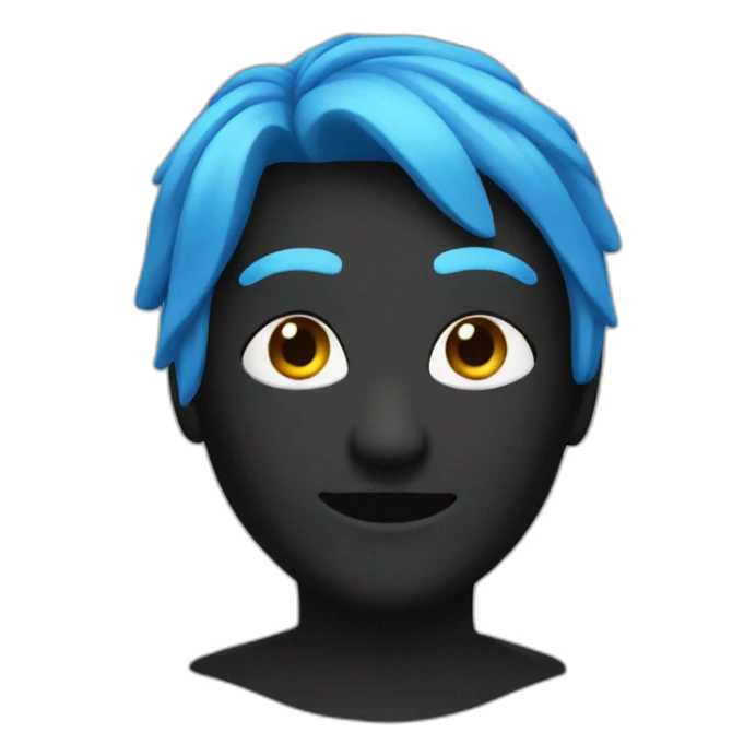 man,black mask,bluehair sticker