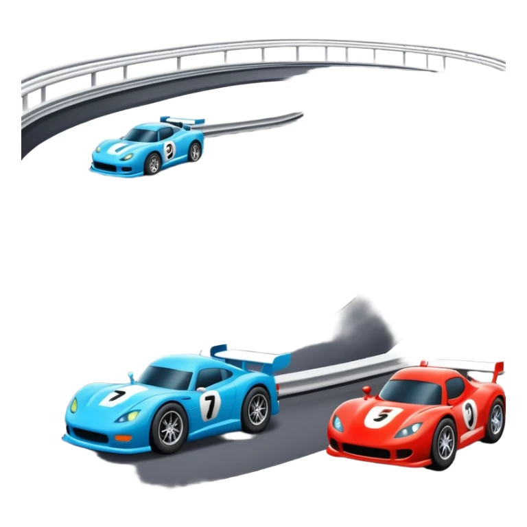 race track with racing cars sticker