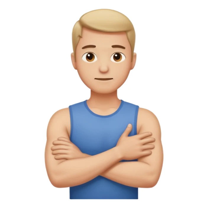 arms crossed holding neck guy sticker