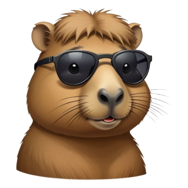 cool capybara wearing fashionable dark sunglasses sticker