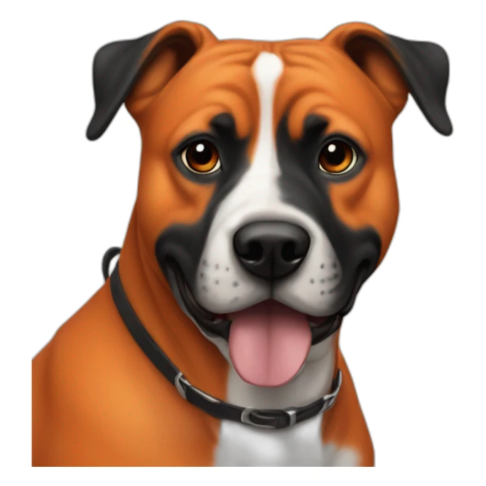 Staffordshire terror orange with black nose sticker