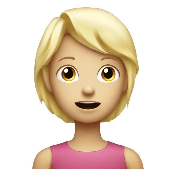 talking blond child with speech bubble near ble eyes sticker