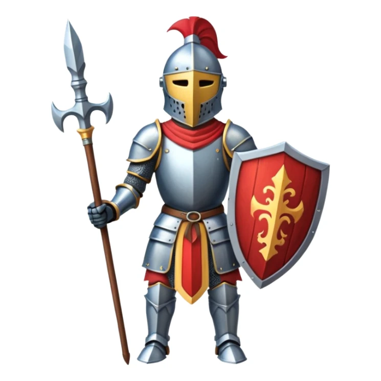 colored wooden knight spear sticker