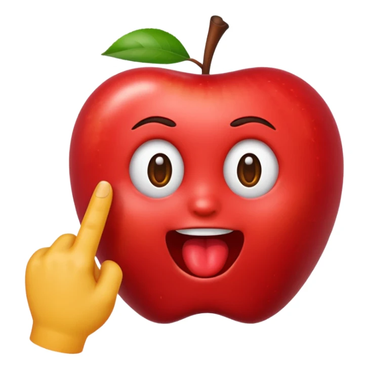 Emoji Apple ou iPhone coquin avec le doigt dans le coin de la bouche sticker