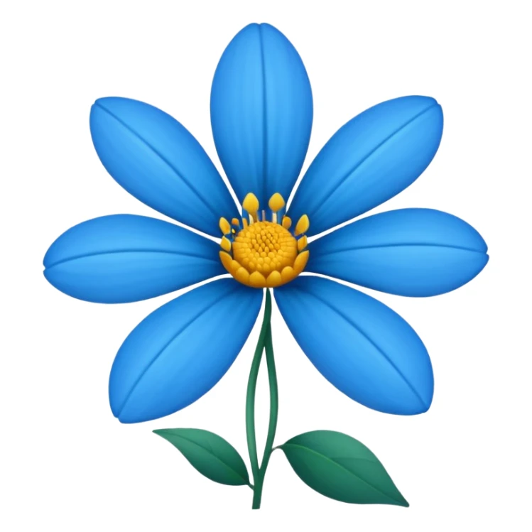 Flor azul com detalhes vivos emoji sticker