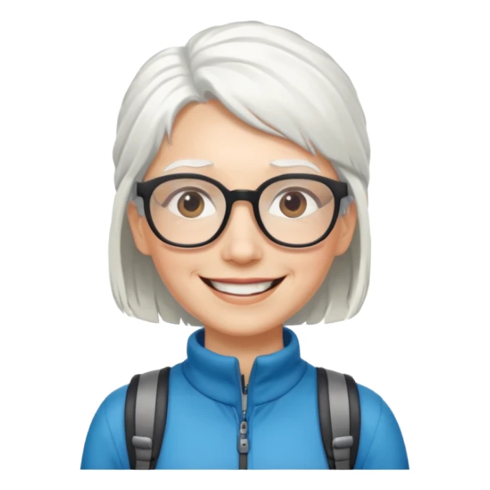 climber woman with white hair and glassess sticker