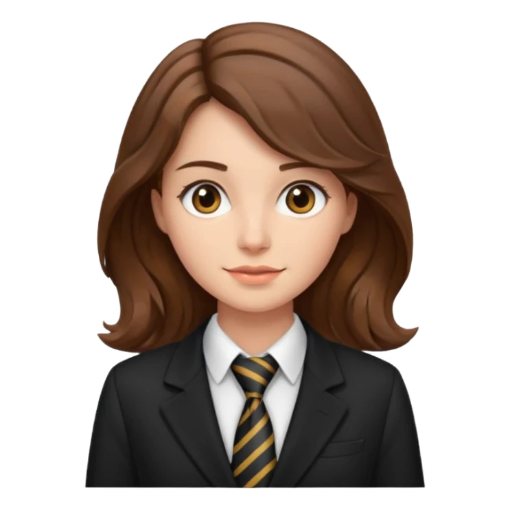 wavy brown haired woman with tie and blazer sticker