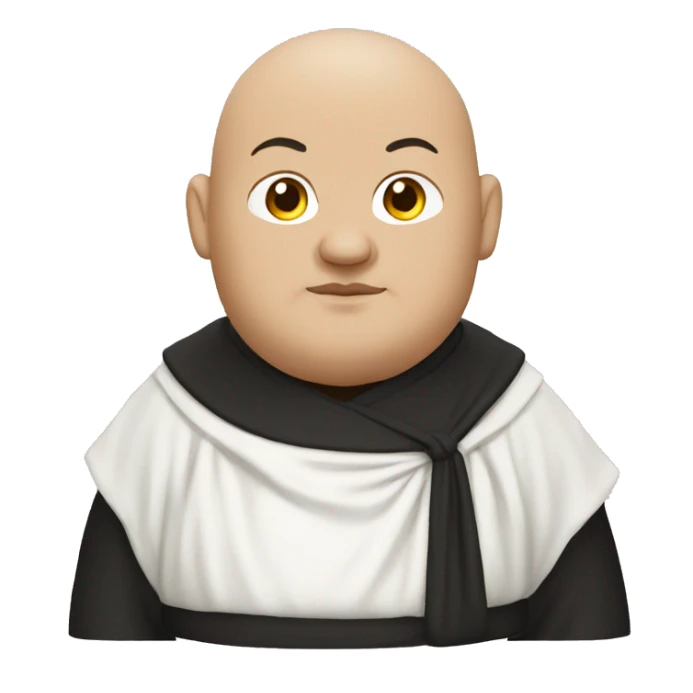 fat monk in black and white robe sticker