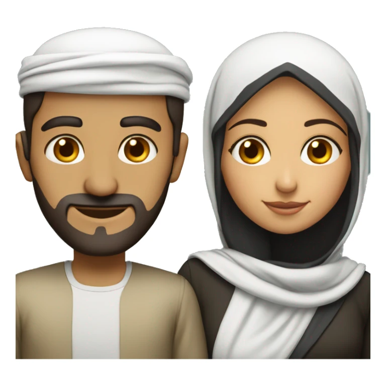arab couple girl shorter than man sticker