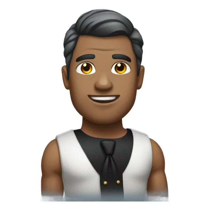 Muscular man in dress sticker