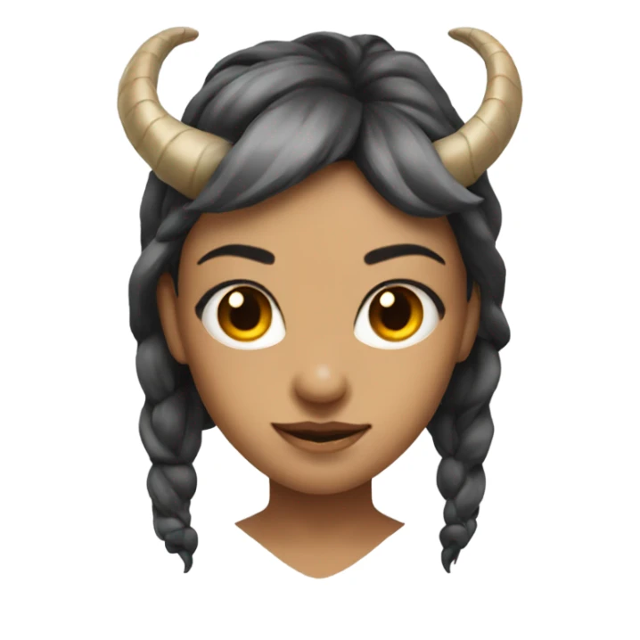 gilr with tail and horns on head with dragon eyes sticker