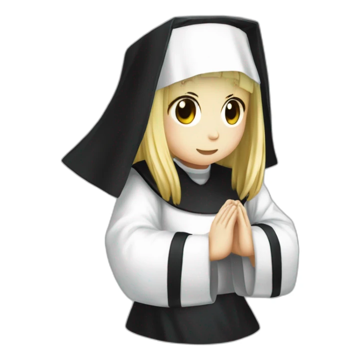 Misa Amane from death note dressed as a nun and praying sticker