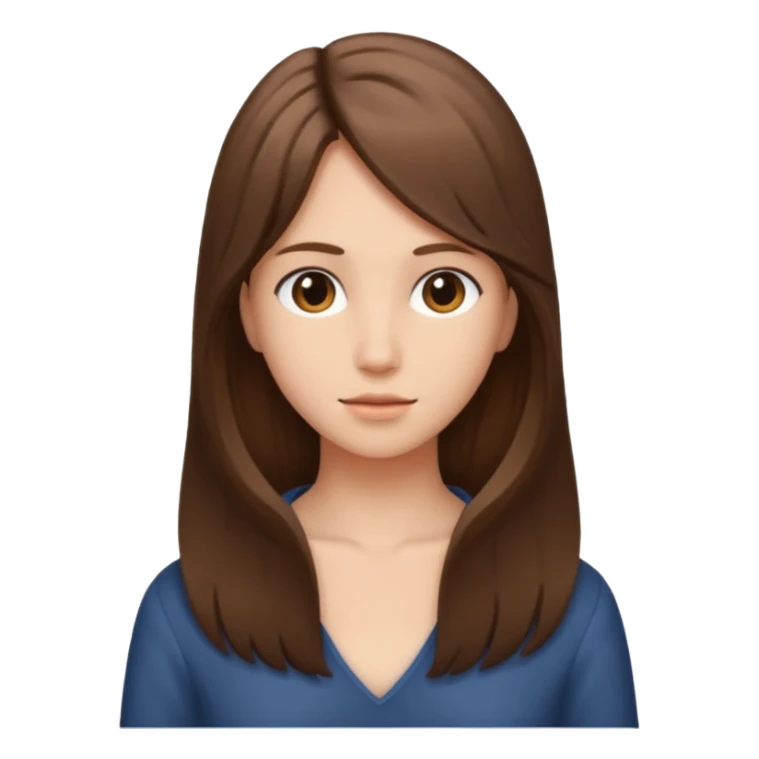 brown open hair from behind with a  sticker