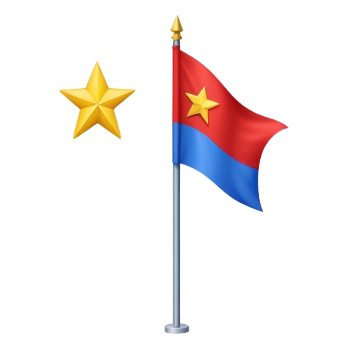 Make an a flag that is red blue red it’s a yellow star in the middle no stick  sticker