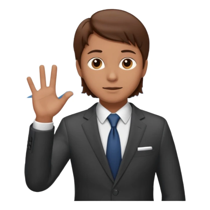 mach mir einen trader an der börse der tradet der so mit einer hand hinter sich deutet um anzug. Aber nur mit einer hand so leicht nach hinten oben und mit braunen haaren sticker