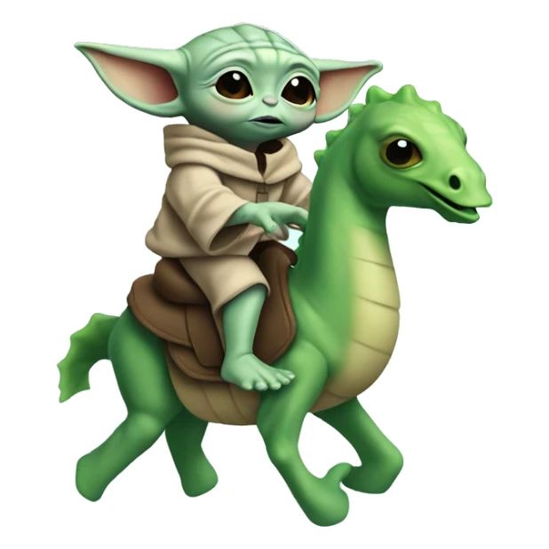 baby yoda riding seahorse sticker