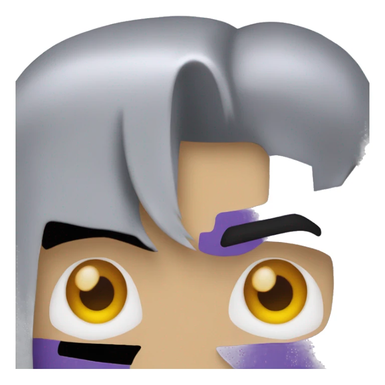 two-face, harvey dent, batman villian, right side of face purple, grey hair sticker