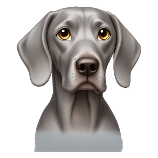 Weimaraner with a tied ribbon on her head sticker