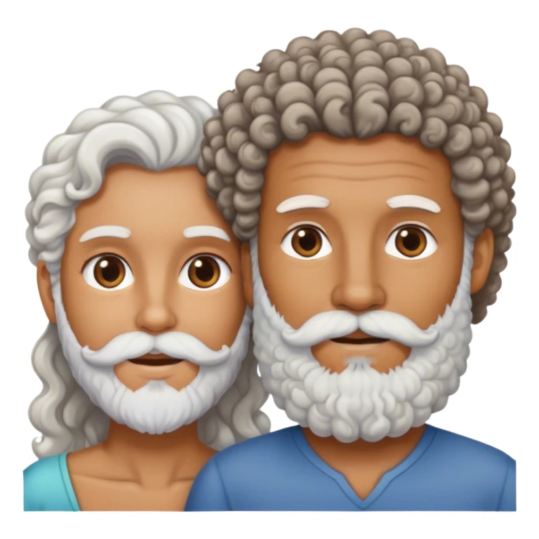 couples tan skin curly hair white with beard sticker