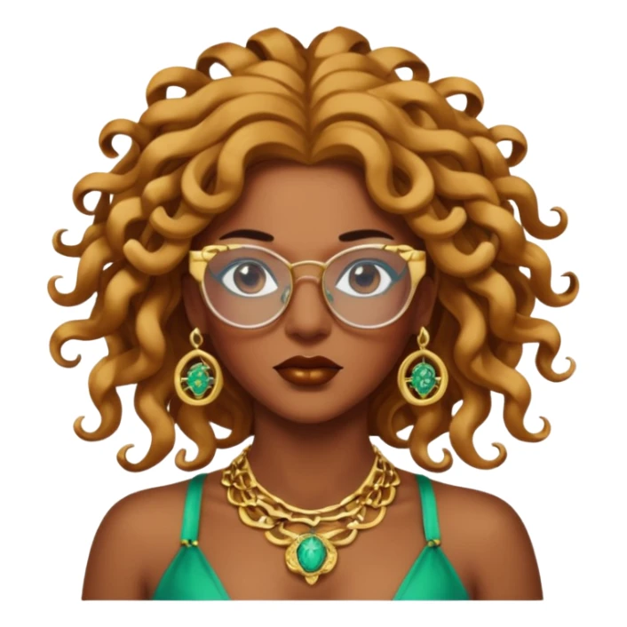 brownie Medusa Versace with glasses  sticker