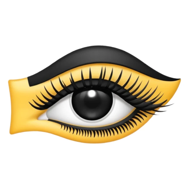 A 2d standard eyelash to hide passwords emoji sticker