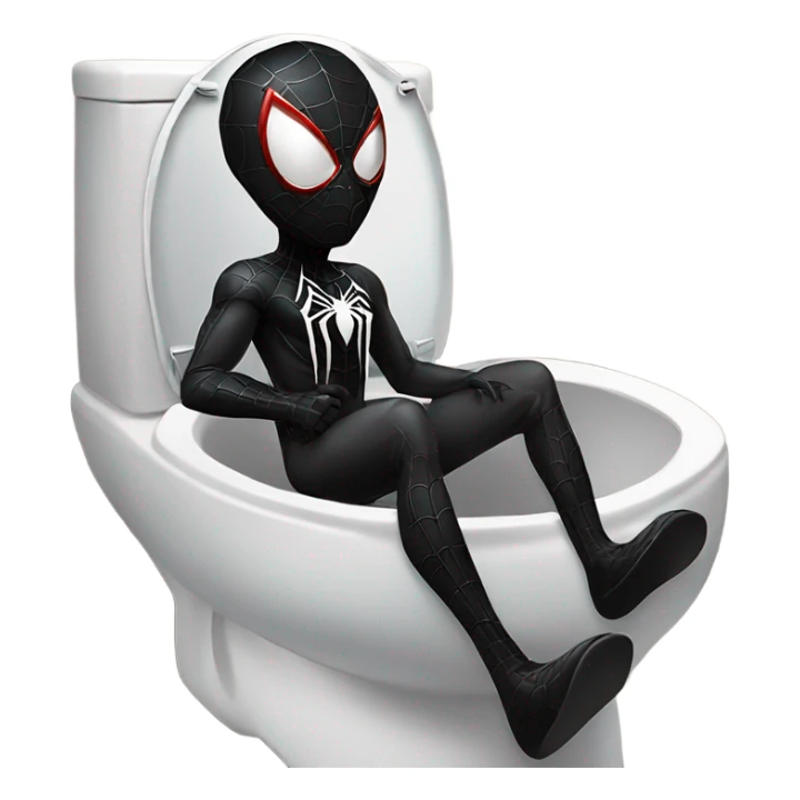 Black Spider- Man in a toilet sticker