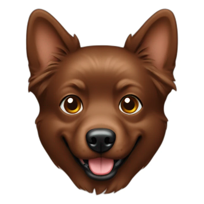 Spitz dog full face chocolate brown dog  sticker