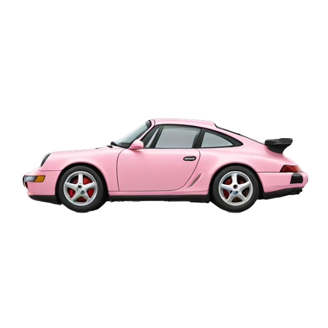 car porsche light pink from the side sticker