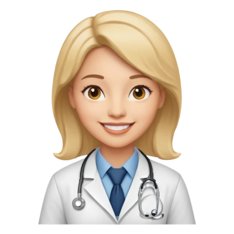 woman doctor with tie sticker