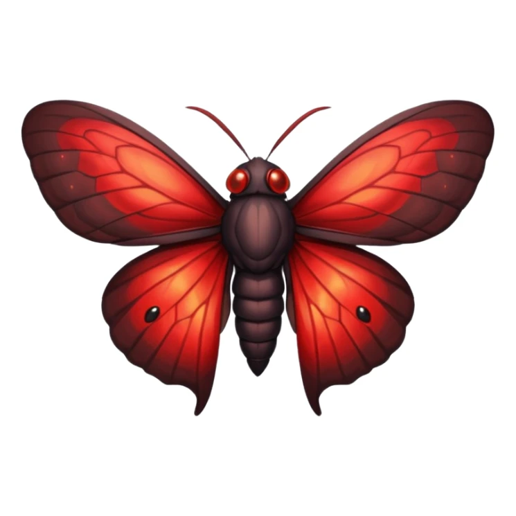 A sexy black and red moth with glowing red eyes with a human like body sticker