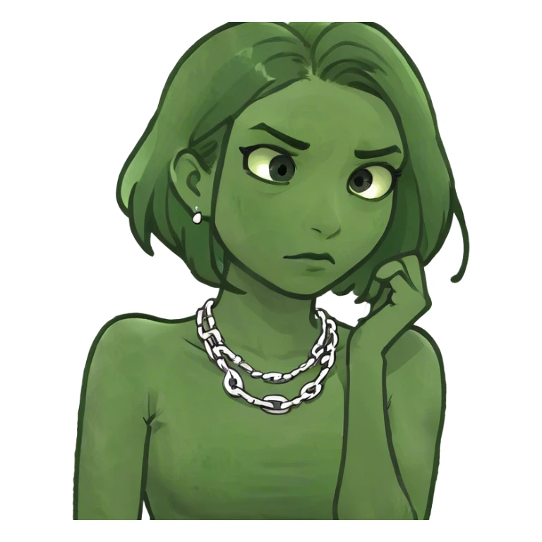 frustrated girl with arms around neck  sticker