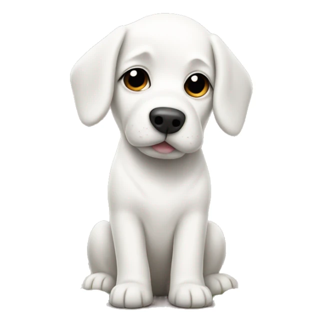 white dog with a daisy at it s ear sticker
