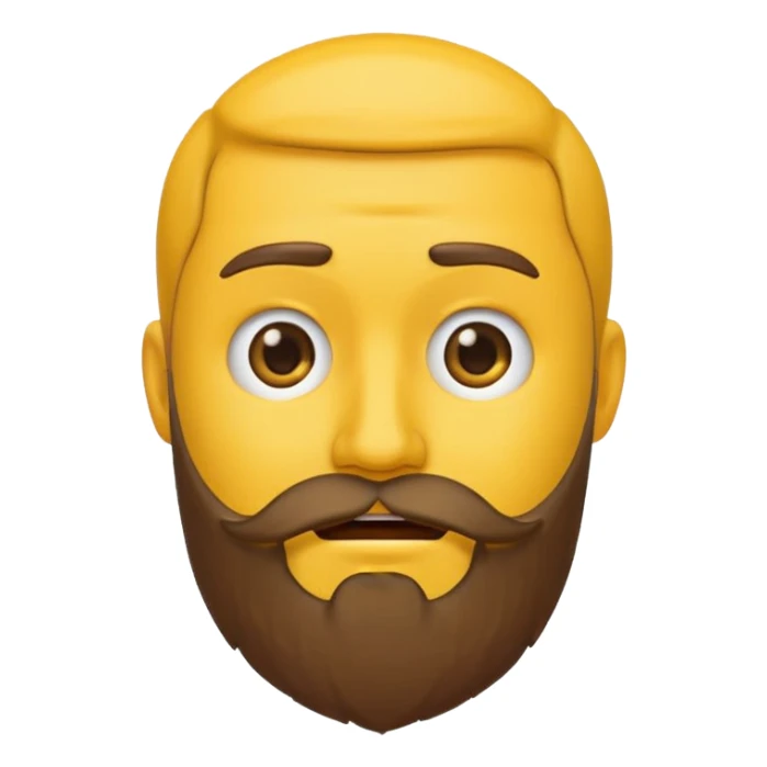 emoji with one side having a sad face and a beard, and the other side having a happy face and no beard sticker