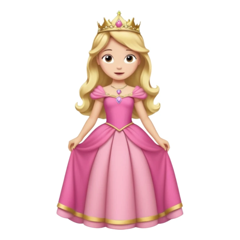 Princesa aurora Disney com vestido gcom uma tiara pequena e corpo inteiro, sticker