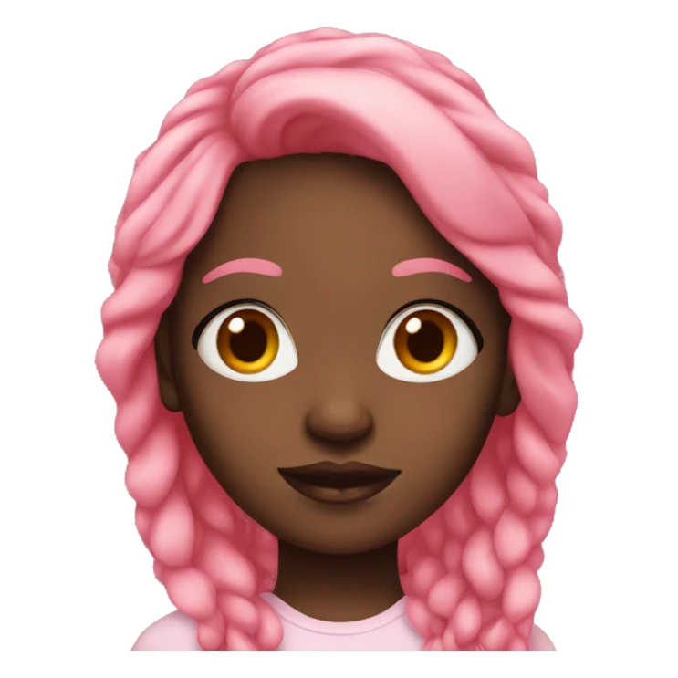 black girl with long pink hair sticker