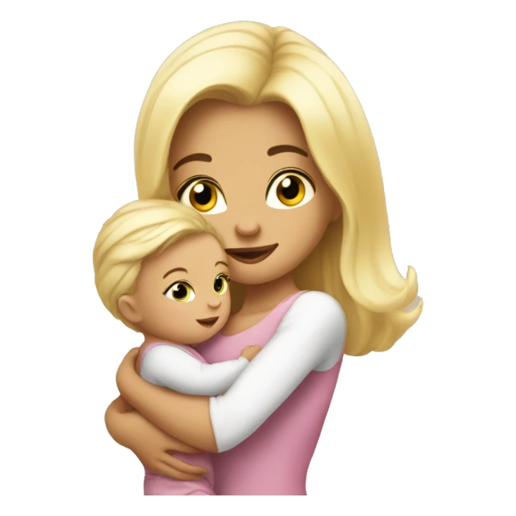 baby hug mommy blonde sticker