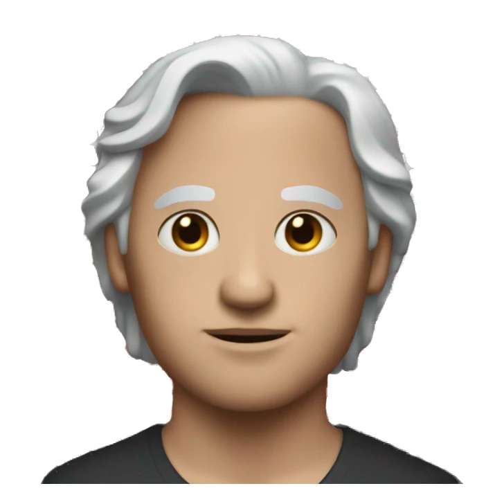 blind white man with black hair hands together red beads sticker