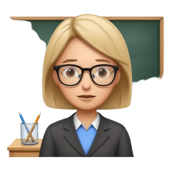 exhausted teacher in a bustling classroom sticker