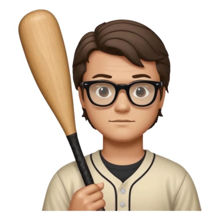 Steve Harrington from stranger things with the black non see through glasses and bat sticker