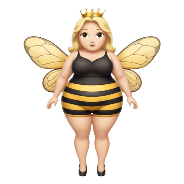 Full Body  plus size Queen bee woman with  blonde hair and big nose sticker
