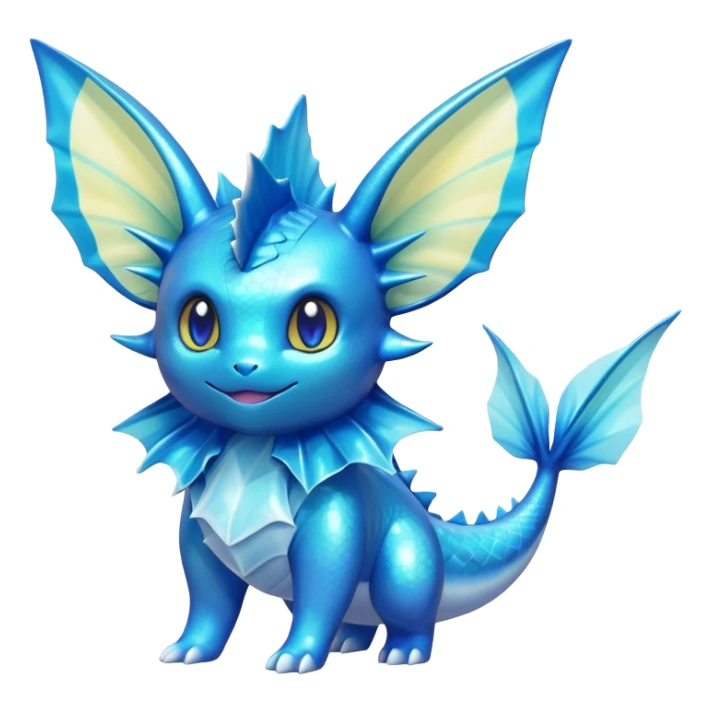 Shiny colorful Vaporeon-Amaura-Pokémon-hybrid-creature sticker