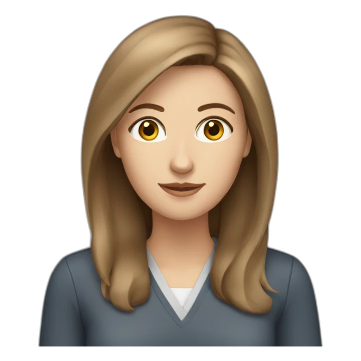  Caucasian woman with brown hair  at work sticker