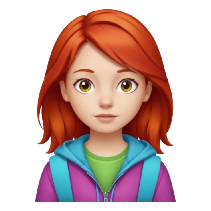 red hair young girl clothing sticker